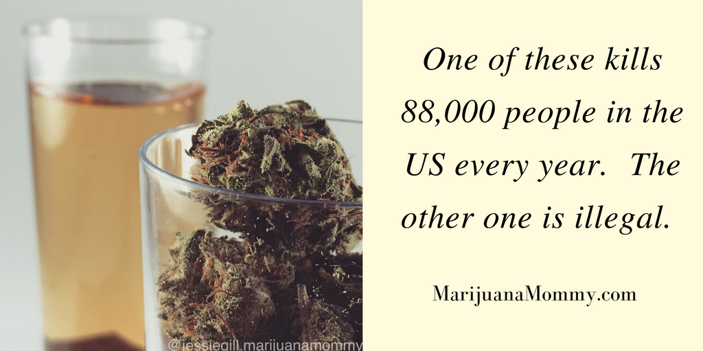Alcohol overdoses kill 88,000 people in the US every year, yet in most homes, alcohol is easily accessible, yet cannabis is illegal?