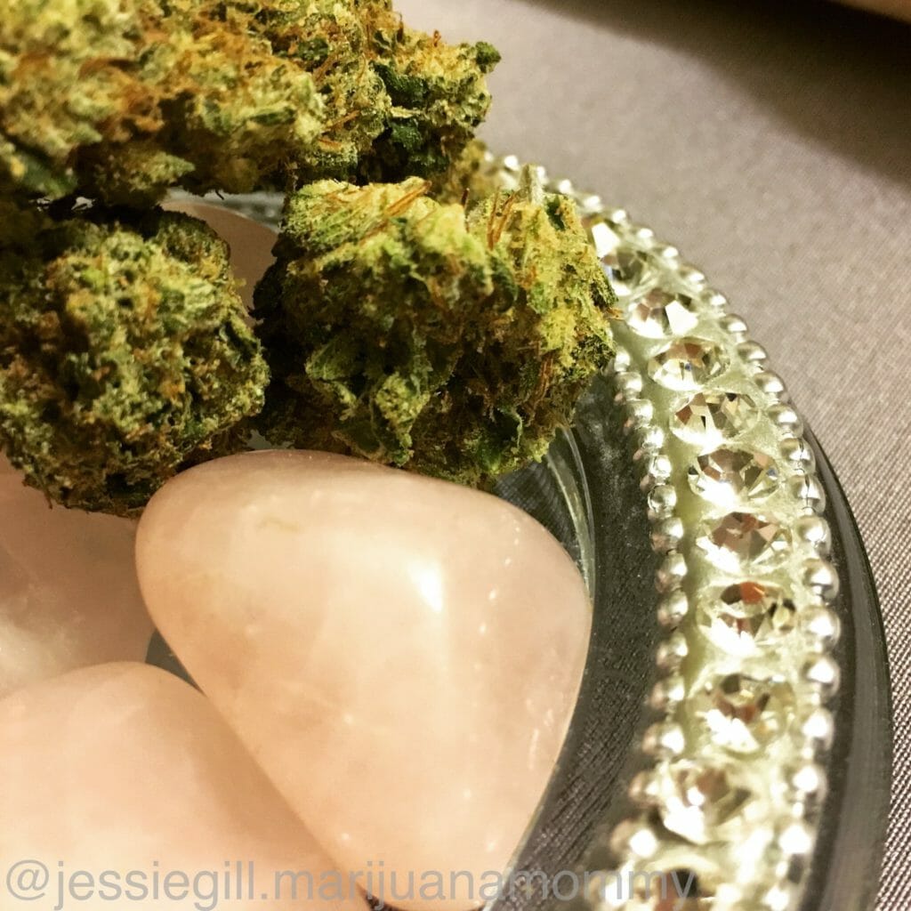 Pictures of Marijuana and Rose Quartz