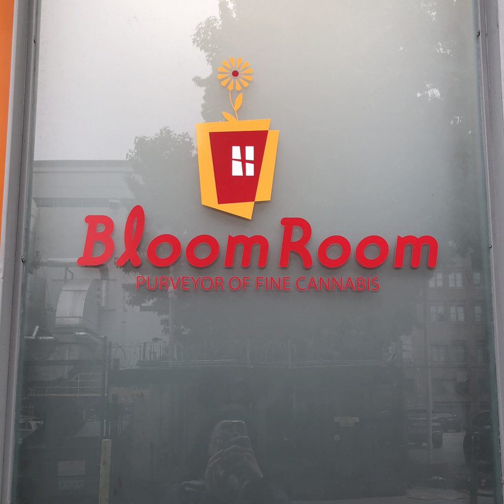 The outside of the cannabis lounge, The Bloom Room, in San Francisco